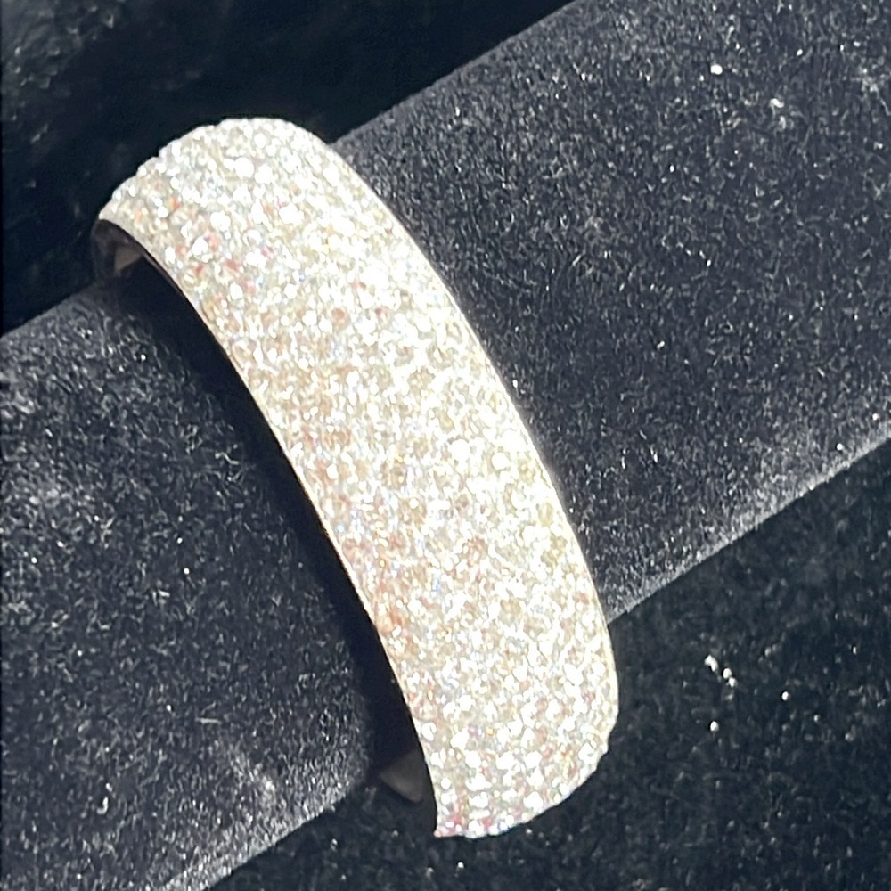 Silver Crystal Studed Bangle Bracelet - image 4